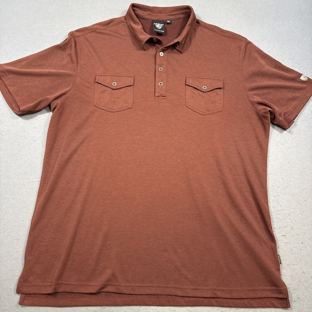 Kuhl Engineered Polo Shirt Mens XL MAROON Lightweight Performance Stretch